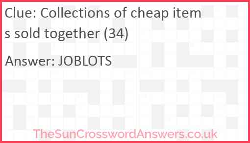 Collections of cheap items sold together (34) Answer