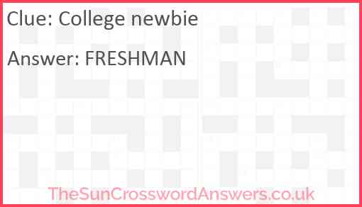 College newbie Answer