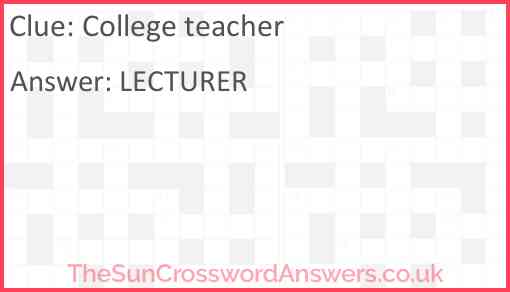 College teacher Answer