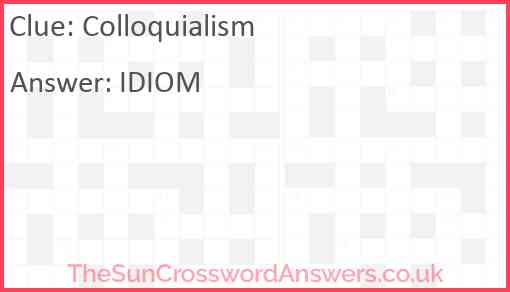 Colloquialism Answer