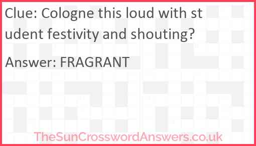 Cologne this loud with student festivity and shouting? Answer