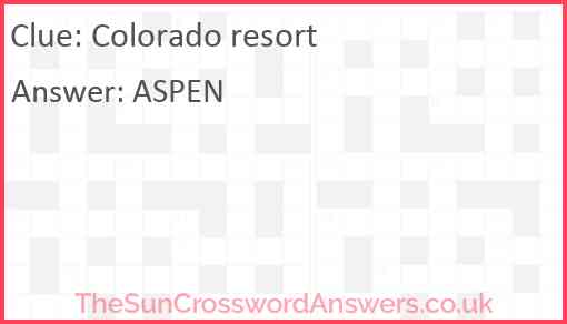 Colorado resort Answer