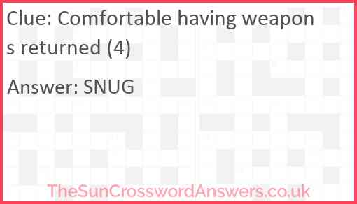 Comfortable having weapons returned (4) Answer