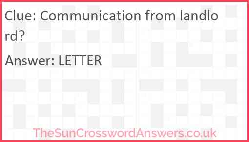 Communication from landlord? Answer