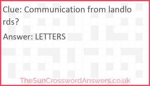 Communication from landlords? Answer