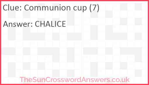 Communion cup (7) Answer