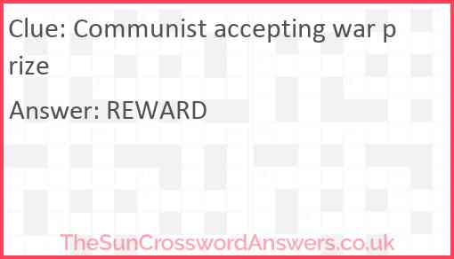 Communist accepting war prize Answer