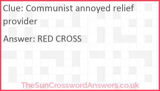 Communist annoyed relief provider Answer