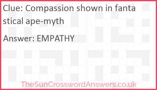 Compassion shown in fantastical ape-myth Answer