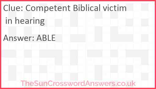 Competent Biblical victim in hearing Answer