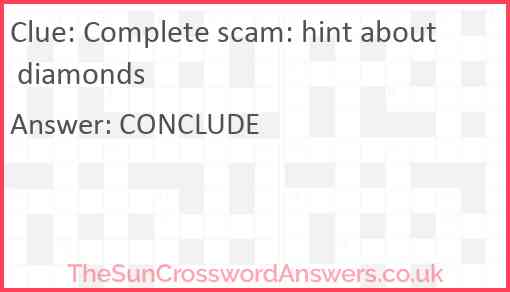 Complete scam: hint about diamonds Answer