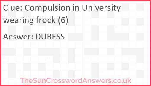 Compulsion in University wearing frock (6) Answer