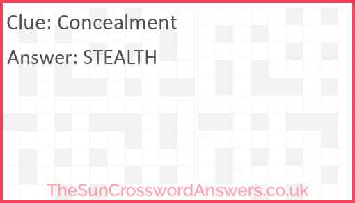 Concealment Answer