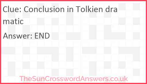 Conclusion in Tolkien dramatic Answer