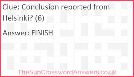 Conclusion reported from Helsinki? (6) Answer