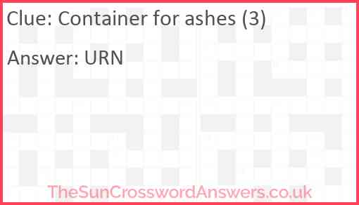 Container for ashes (3) Answer