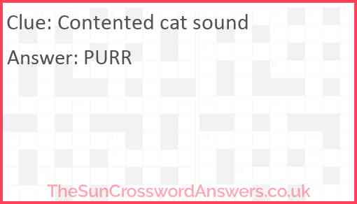 Contented cat sound Answer