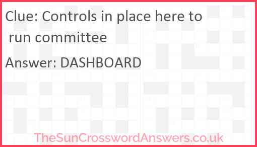 Controls in place here to run committee Answer