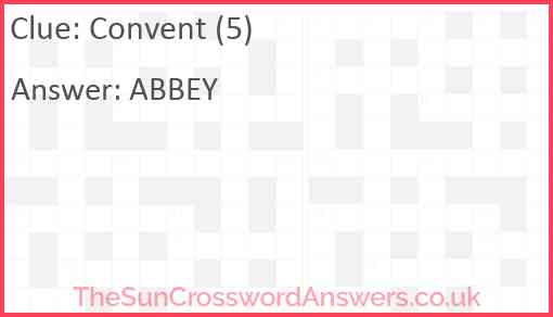 Convent (5) Answer