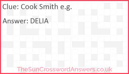 Cook Smith e.g. Answer