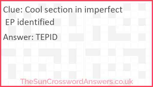 Cool section in imperfect EP identified Answer