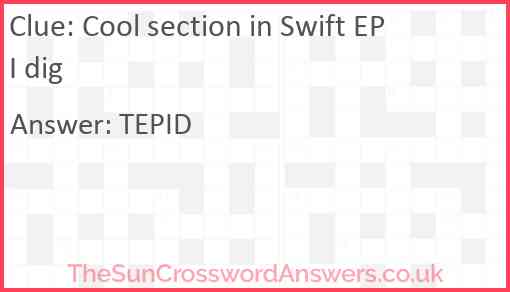 Cool section in Swift EP I dig Answer