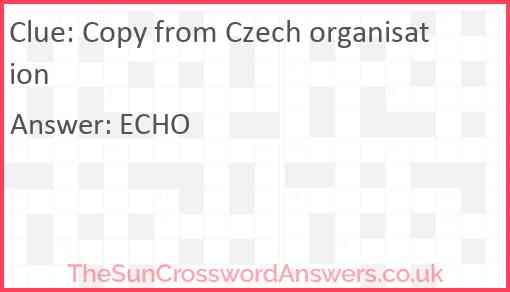 Copy from Czech organisation Answer