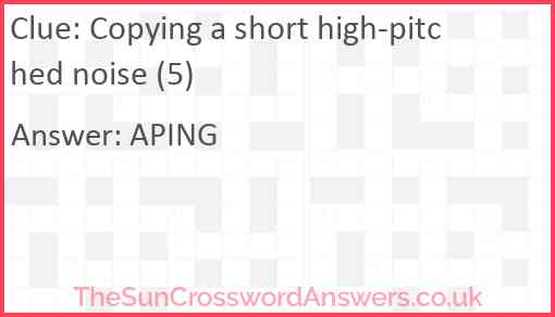 Copying a short high-pitched noise (5) Answer