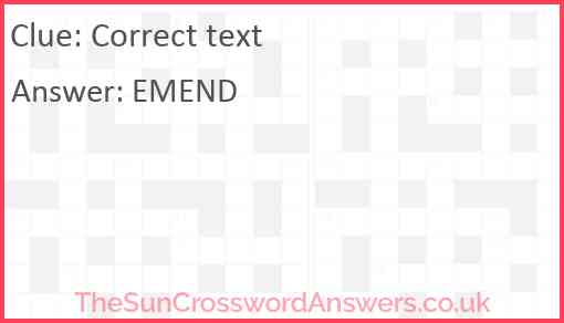 Correct text Answer
