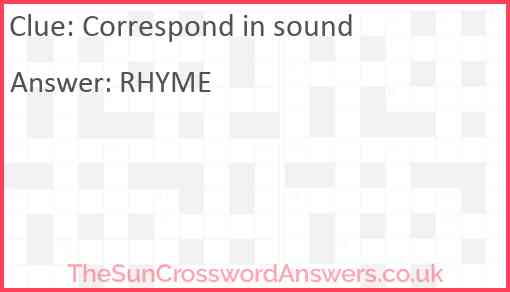 Correspond in sound Answer