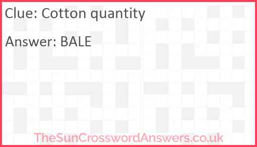 Cotton quantity Answer