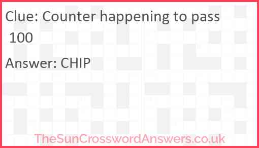 Counter happening to pass 100 Answer
