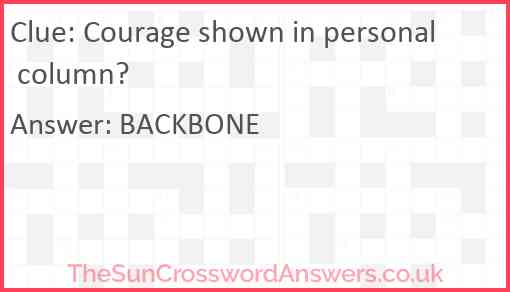 Courage shown in personal column? Answer