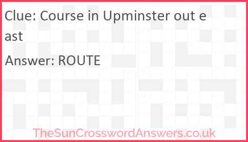 Course in Upminster out east Answer