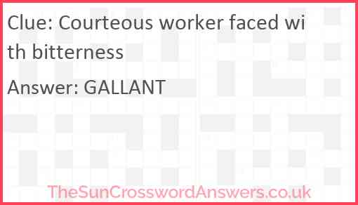Courteous worker faced with bitterness Answer