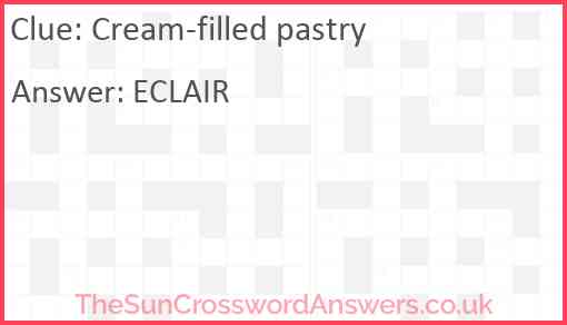 Cream-filled pastry Answer