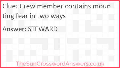 Crew member contains mounting fear in two ways Answer