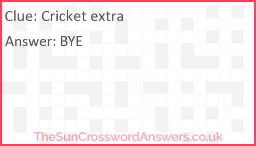 Cricket extra Answer