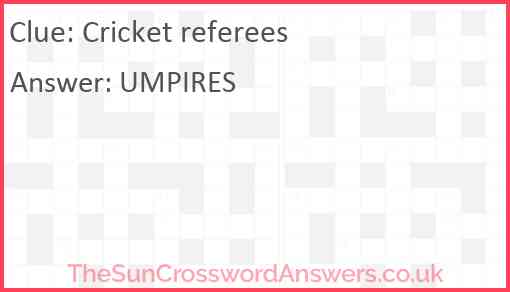 Cricket referees Answer