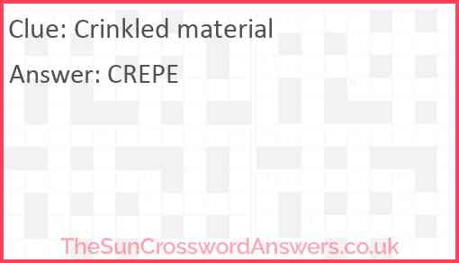 Crinkled material Answer