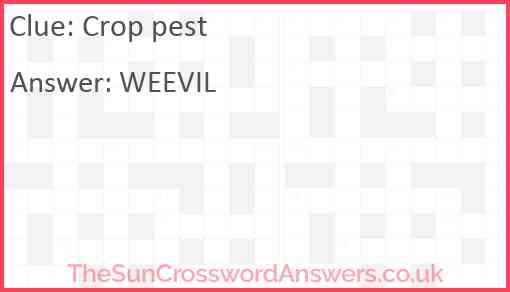 Crop pest Answer