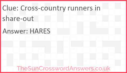 Cross-country runners in share-out Answer