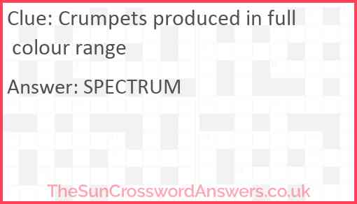 Crumpets produced in full colour range Answer