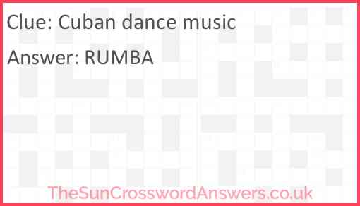 Cuban dance music Answer