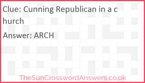 Cunning Republican in a church Answer