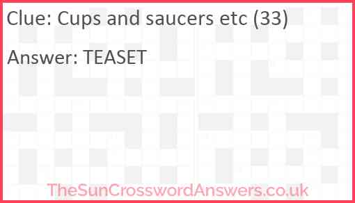 Cups and saucers etc (33) Answer