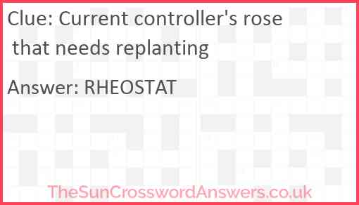 Current controller's rose that needs replanting Answer