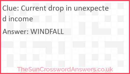 Current drop in unexpected income Answer