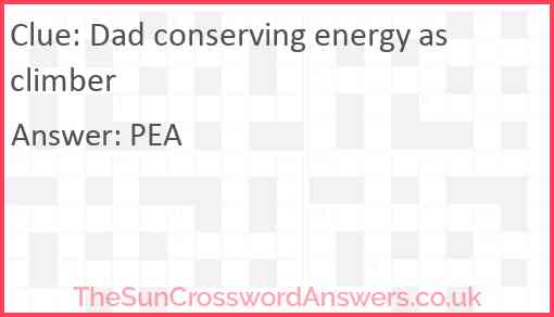 Dad conserving energy as climber Answer