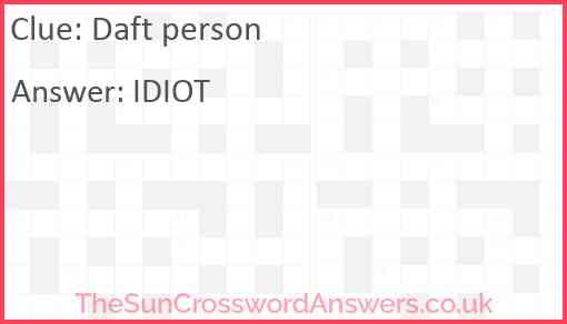 Daft person Answer